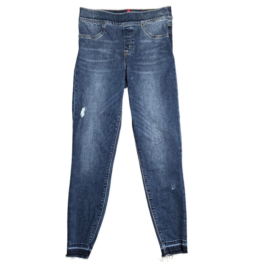 Spanx Denim Distressed Skinny Jeans Size: M